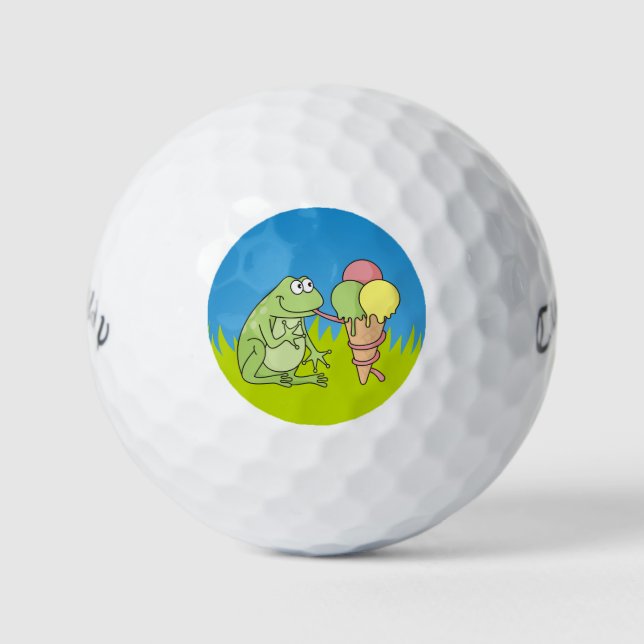 Frosch mit Eiscreme Golfball (Vorderseite)