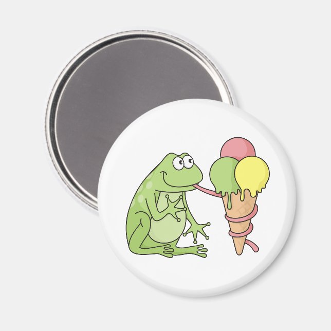 Frosch mit Eiscreme Magnet (Vorderseite/Rückseite)
