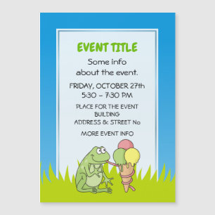 Frosch mit Eiscreme Magnetkarte