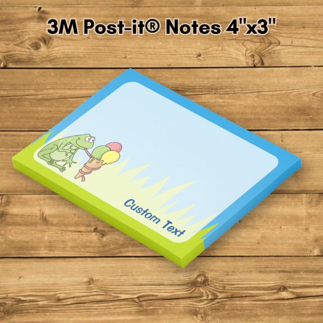 Frosch mit Eiscreme Post-it Klebezettel (Von Creator hochgeladen)