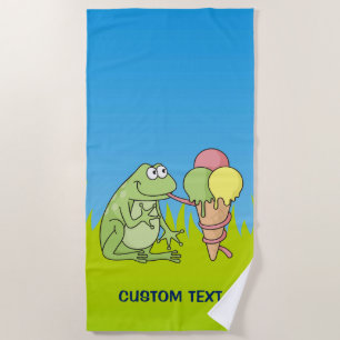Frosch mit Eiscreme Strandtuch
