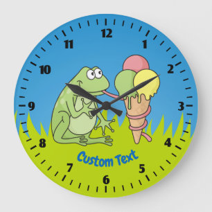 Frosch mit Eisenzähler Große Wanduhr