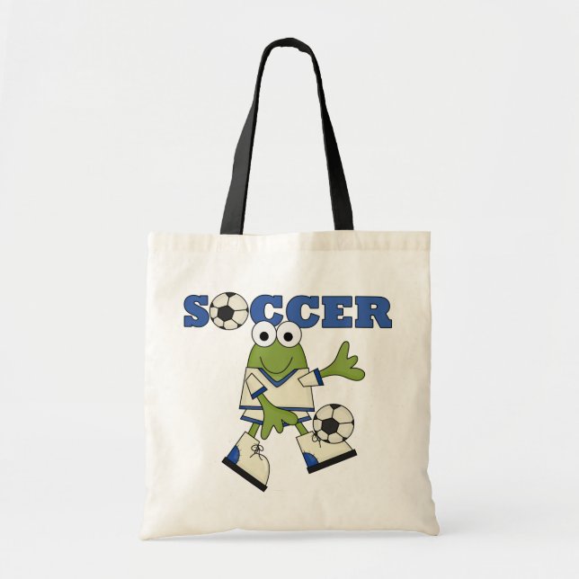 Frosch mit Fußball-Ball-T - Shirts und Geschenken Tragetasche (Vorne)