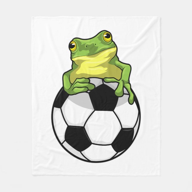 Frosch mit Fußball Fleecedecke (Vorderseite)
