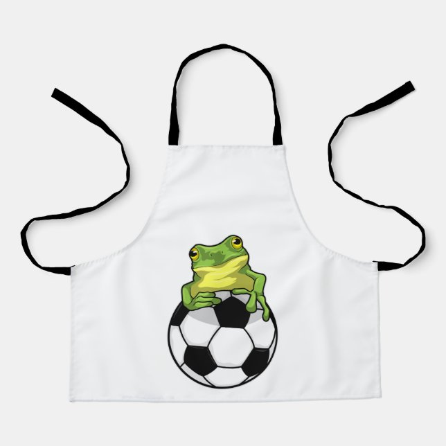 Frosch mit Fußball Schürze (Vorderseite)