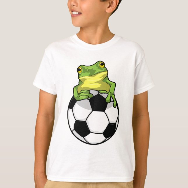 Frosch mit Fußball T-Shirt (Vorderseite)