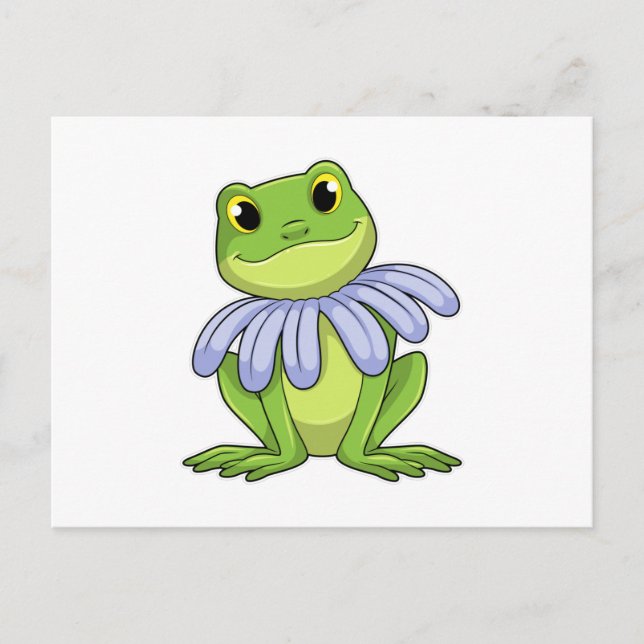 Frosch mit Gänseblümchen Postkarte (Vorderseite)