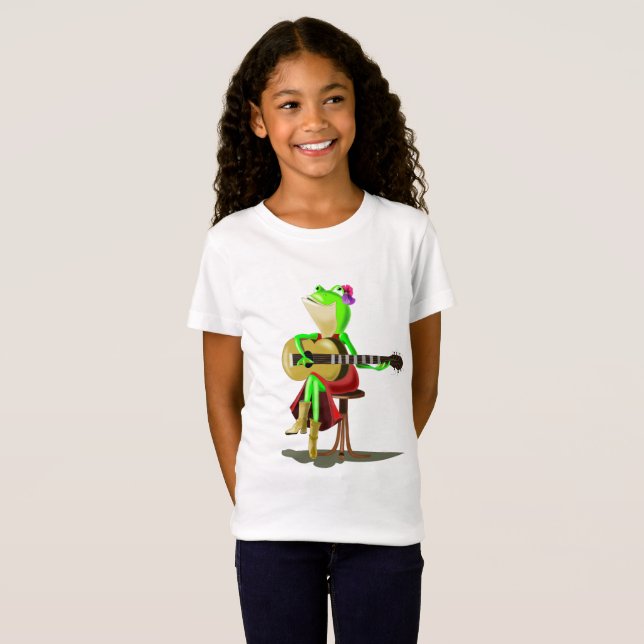 Frosch mit Gitarren-T - Shirt (Vorne ganz)