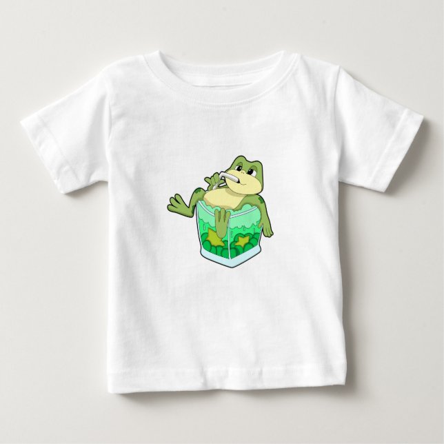 Frosch mit Glas Saft Baby T-shirt (Vorderseite)
