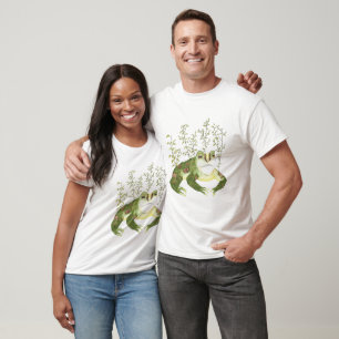 Frosch mit grüner Wasserfarbe T-Shirt