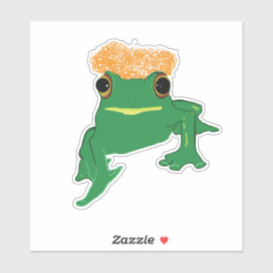 Frosch mit Haar Aufkleber
