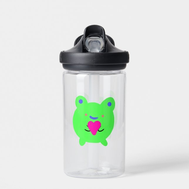 Frosch mit Herzwasserflasche Trinkflasche (Vorne)