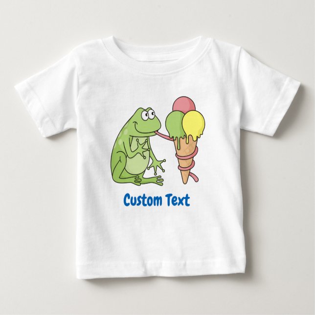 Frosch mit Icecream Baby T - Shirt (Vorderseite)
