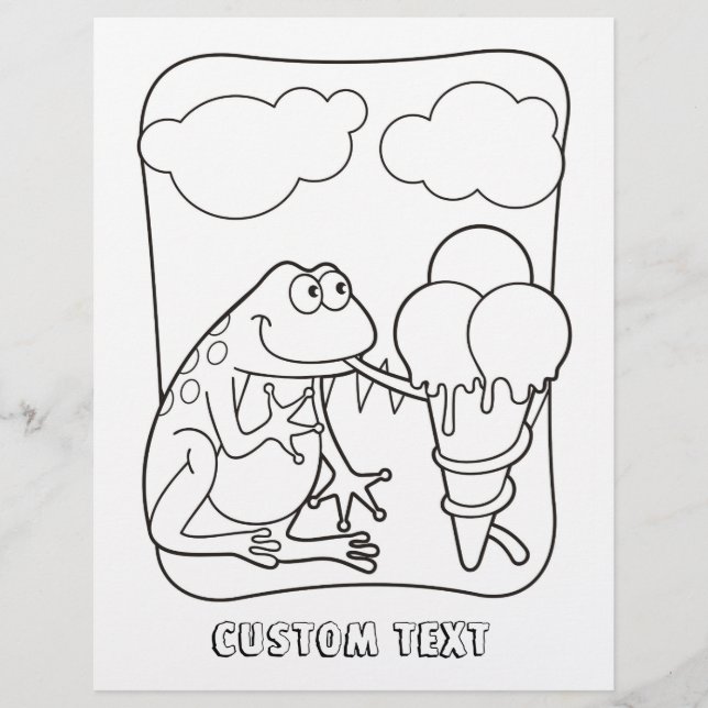 Frosch mit Icecream-Farbenbuchseite (Vorderseite)