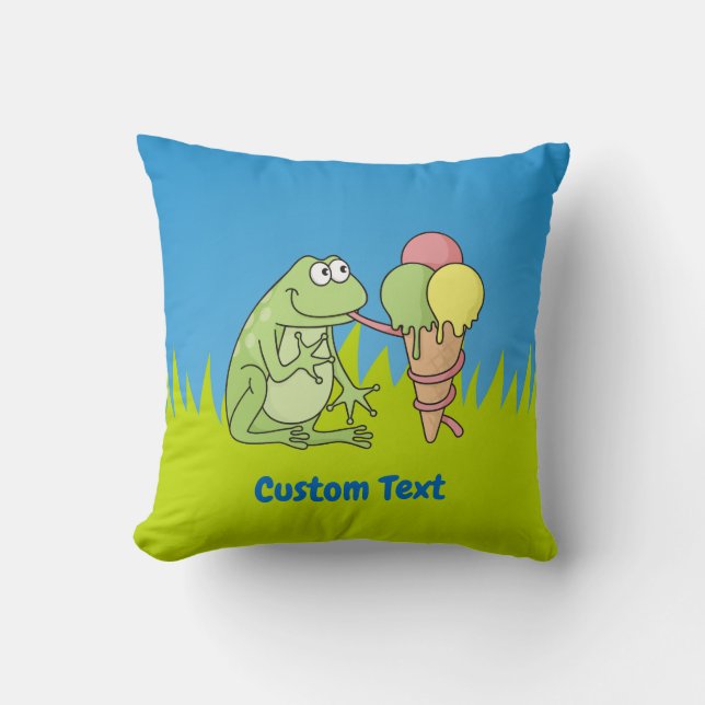 Frosch mit Icecream-Kissen Kissen (Vorderseite)