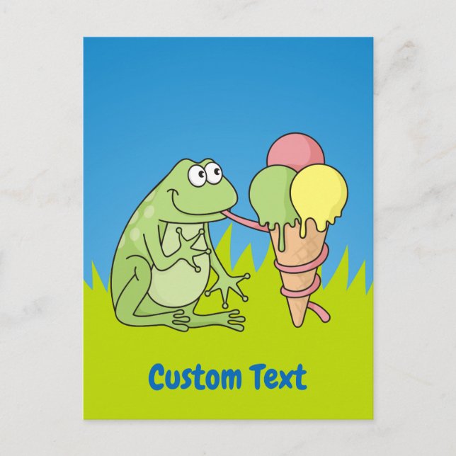 Frosch mit Icecream Postkarte (Vorderseite)