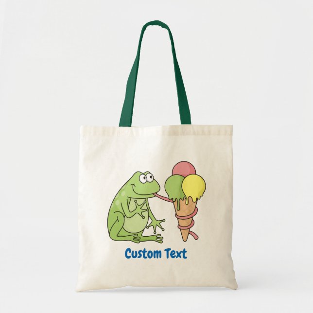 Frosch mit Icecream Tote Tag Tragetasche (Vorne)