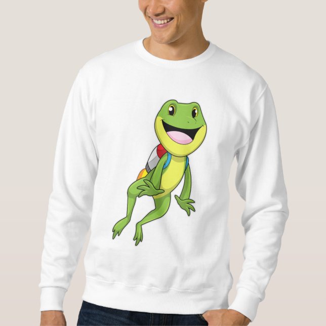 Frosch mit Jetpack Sweatshirt (Vorderseite)