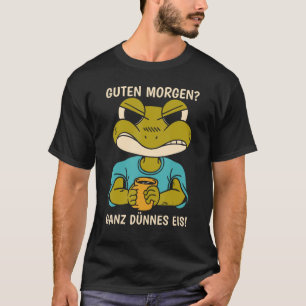Frosch mit Kaffee, der Guten Morgen sagt Ganz dün T-Shirt