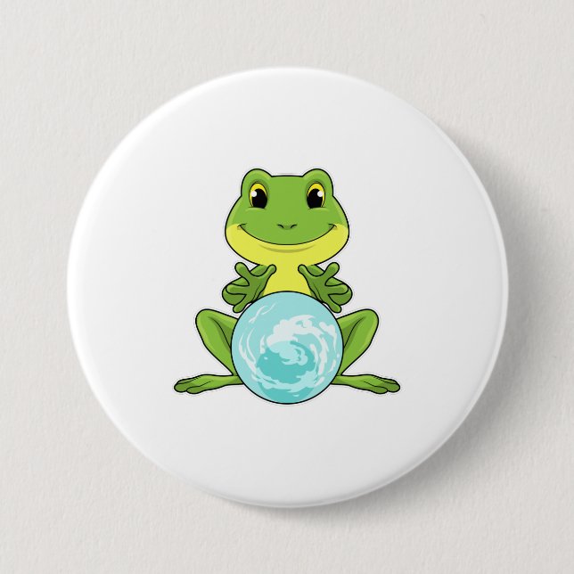 Frosch mit Kristallkugel Button (Vorderseite)