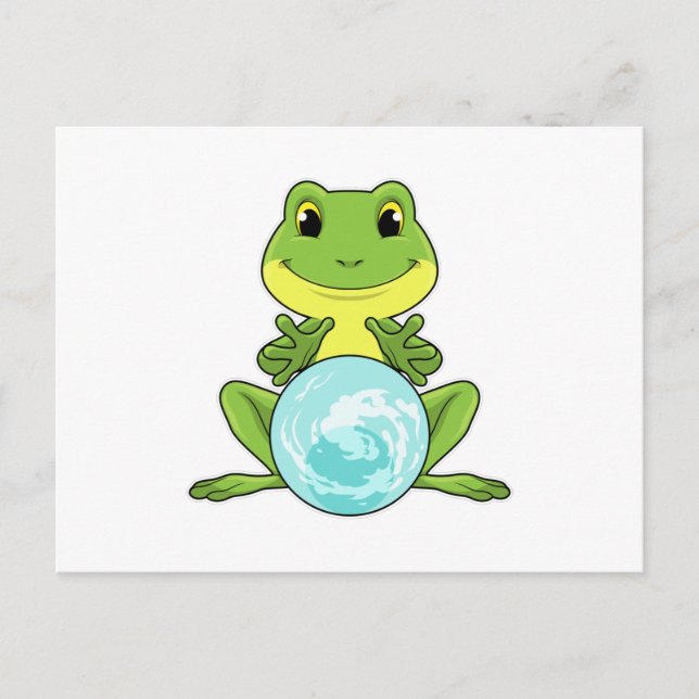 Frosch mit Kristallkugel Postkarte (Vorderseite)