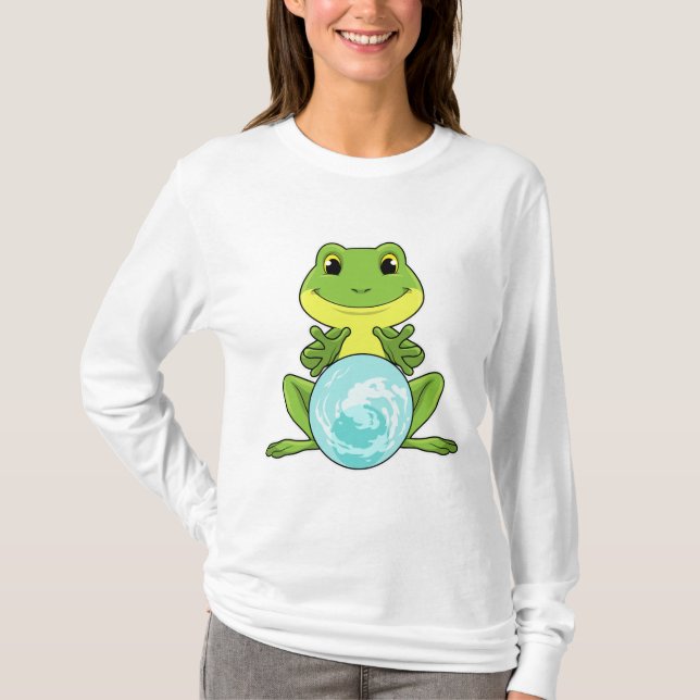 Frosch mit Kristallkugel T-Shirt (Vorderseite)