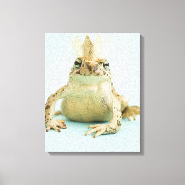 Frosch mit Krone Leinwanddruck (Vorderseite)