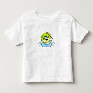 Frosch mit Leaf beim Schwimmen Kleinkind T-shirt