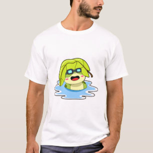 Frosch mit Leaf beim Schwimmen T-Shirt