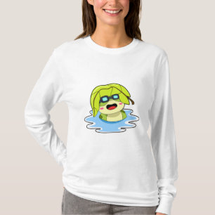 Frosch mit Leaf beim Schwimmen T-Shirt