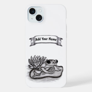 Frosch mit Lotusblume, Füge Deinen Namen hinzu iPhone 15 Plus Hülle