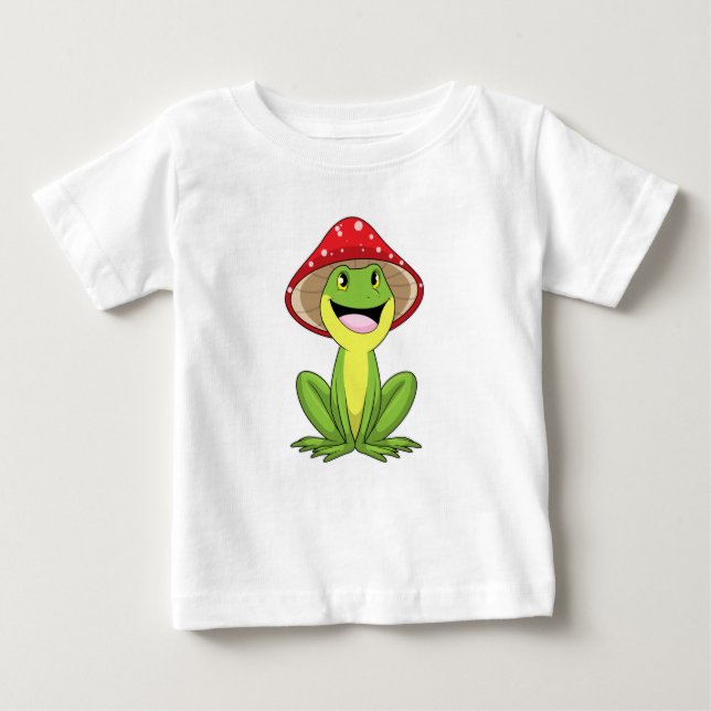 Frosch mit Pilz Baby T-shirt (Vorderseite)