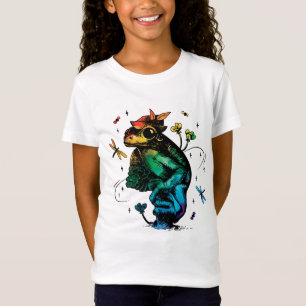 Frosch mit Pilz Cottagecore Handgezeichneter Stil T-Shirt