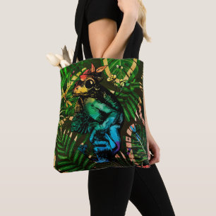 Frosch mit Pilz Cottagecore Regenbogen-Stil