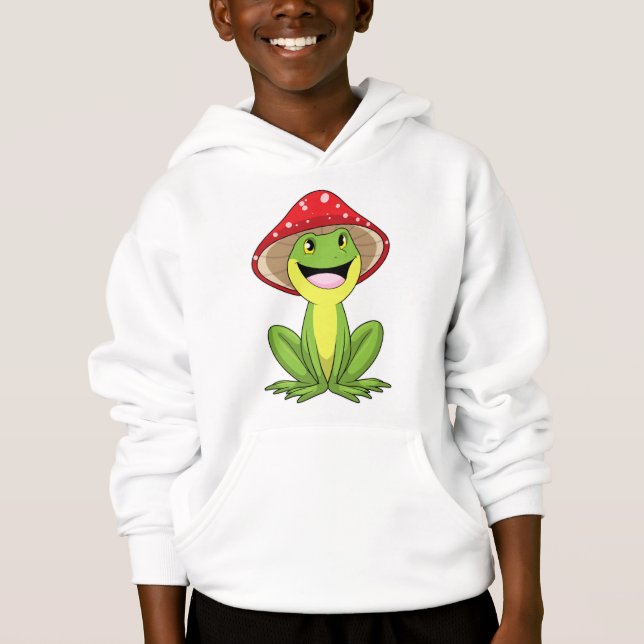 Frosch mit Pilz Hoodie (Vorderseite)