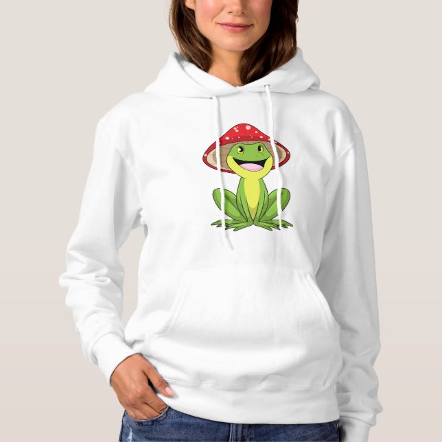 Frosch mit Pilz Hoodie (Vorderseite)