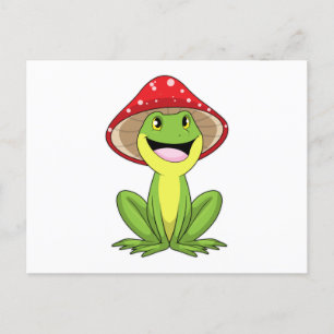 Frosch mit Pilz Postkarte