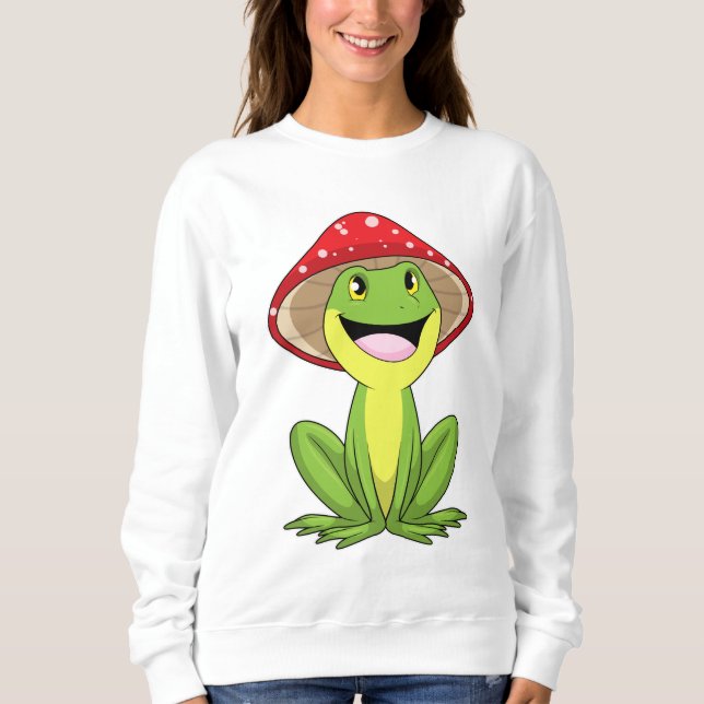 Frosch mit Pilz Sweatshirt (Vorderseite)