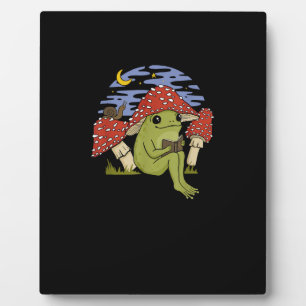 Frosch mit Pilzhut - Cottagecore Goblincore Bo Fotoplatte