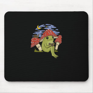 Frosch mit Pilzhut - Cottagecore Goblincore Bo Mousepad