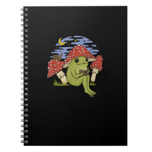 Frosch mit Pilzhut - Cottagecore Goblincore Bo Notizblock
