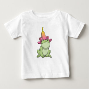 Frosch mit Plumeria Baby T-shirt