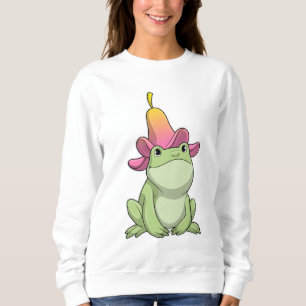 Frosch mit Plumeria Sweatshirt