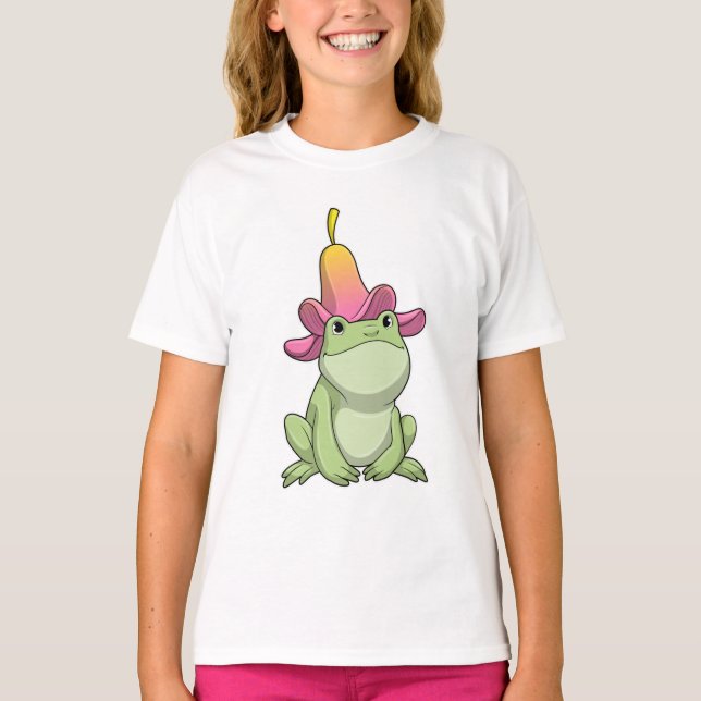 Frosch mit Plumeria T-Shirt (Vorderseite)