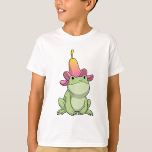 Frosch mit Plumeria T-Shirt