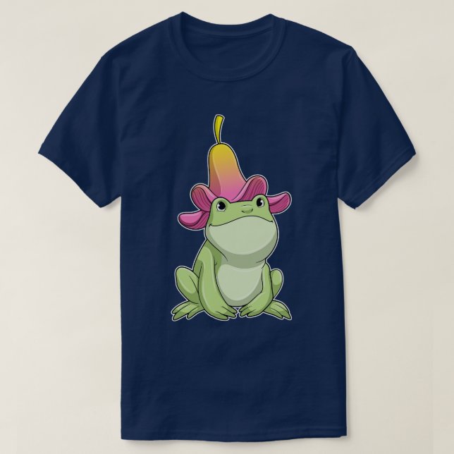 Frosch mit Plumeria T-Shirt (Design vorne)