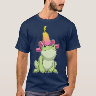 Frosch mit Plumeria T-Shirt