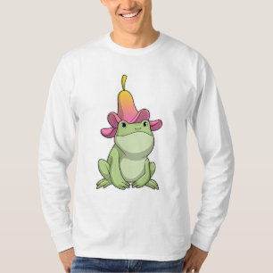 Frosch mit Plumeria T-Shirt
