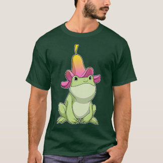 Frosch mit Plumeria T-Shirt