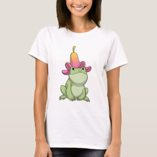 Frosch mit Plumeria T-Shirt